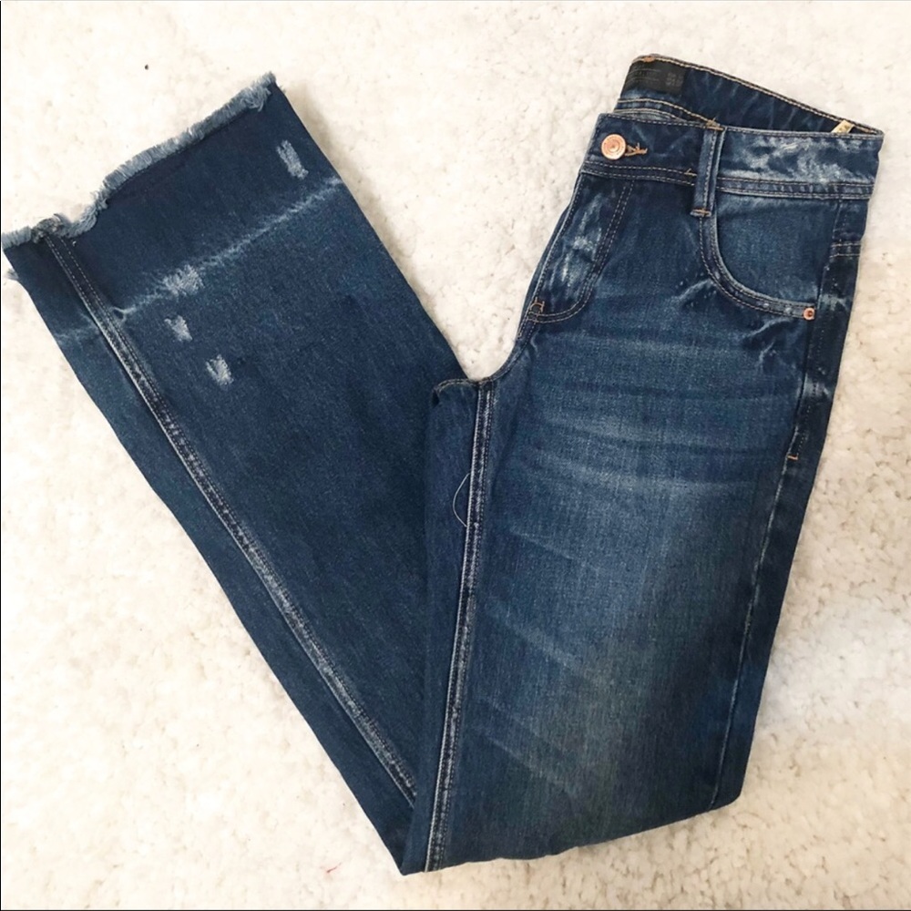 Zara Trafaluc distressed High Waist Bell Bottom
